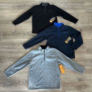 Old Navy Active Kids Fleece Pullover Trio - Black, Blue, Gray Size S (6/7) New